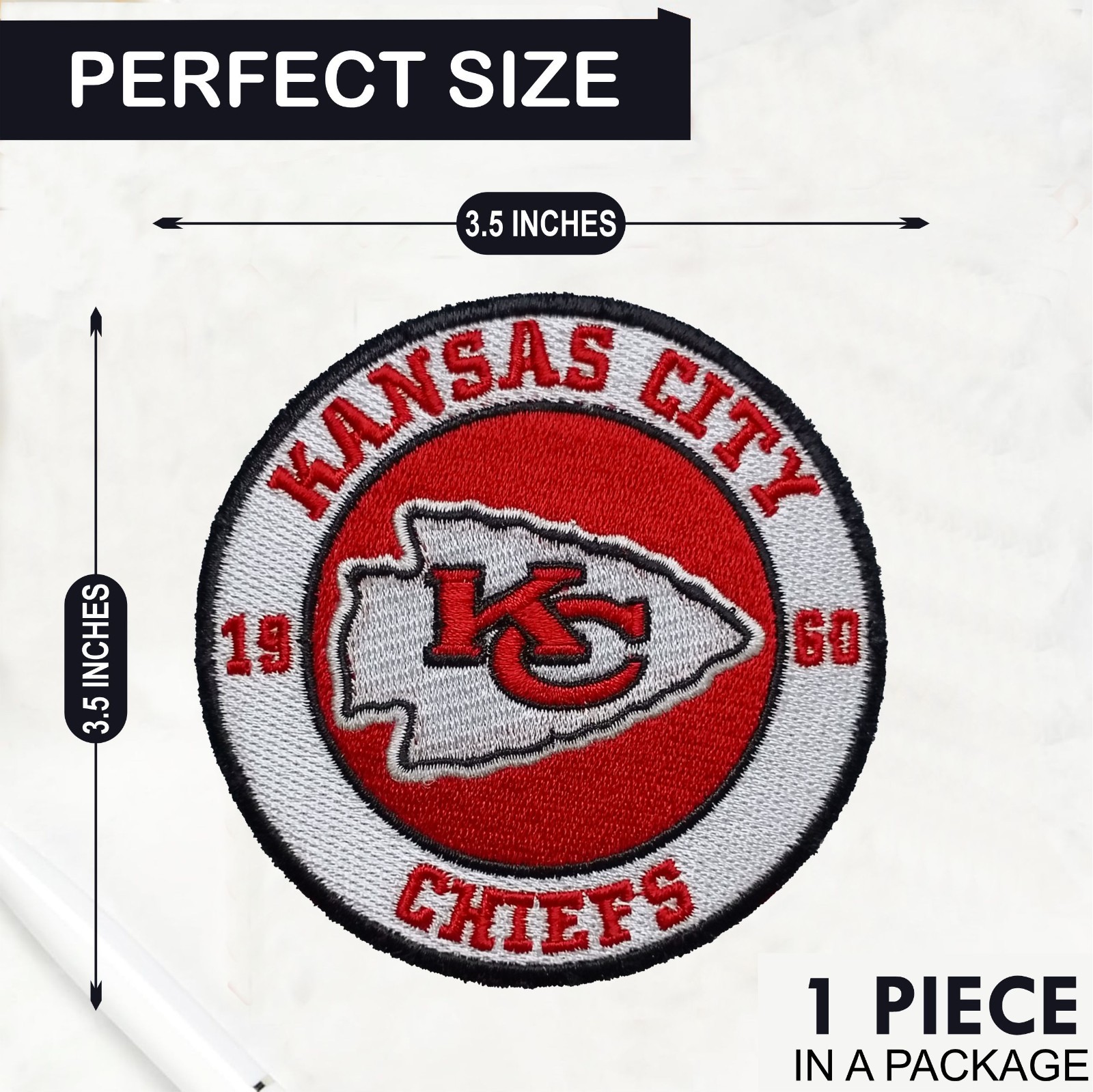 Kansas City Chiefs NFL Team Logo Iron On Patch – Sew Patch – Embroidered Patch