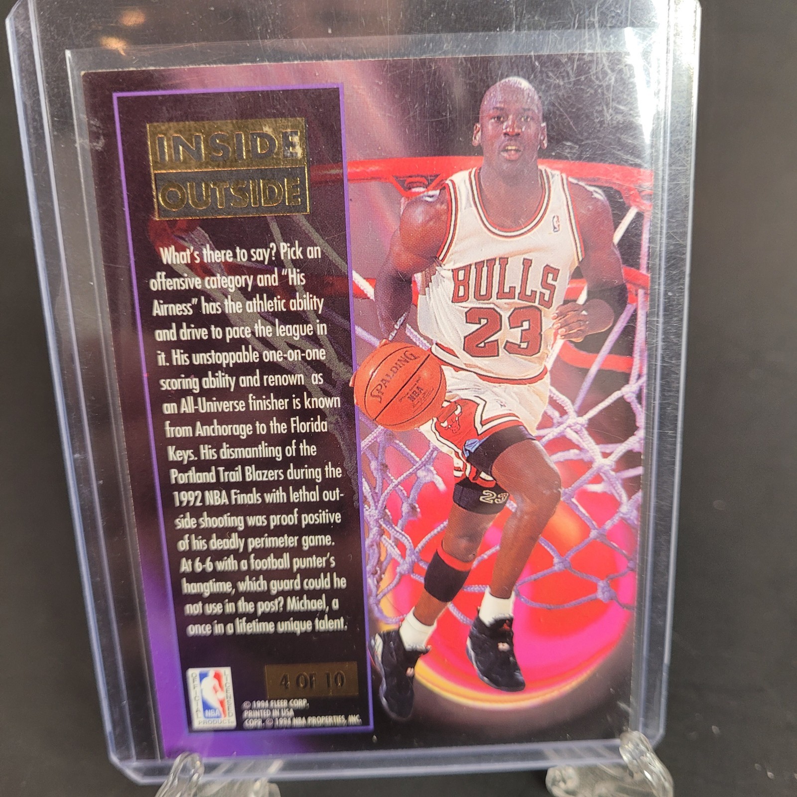 Michael Jordan 1993-94 Fleer Ultra Inside Outside Insert Bulls HoF #4 See Pics