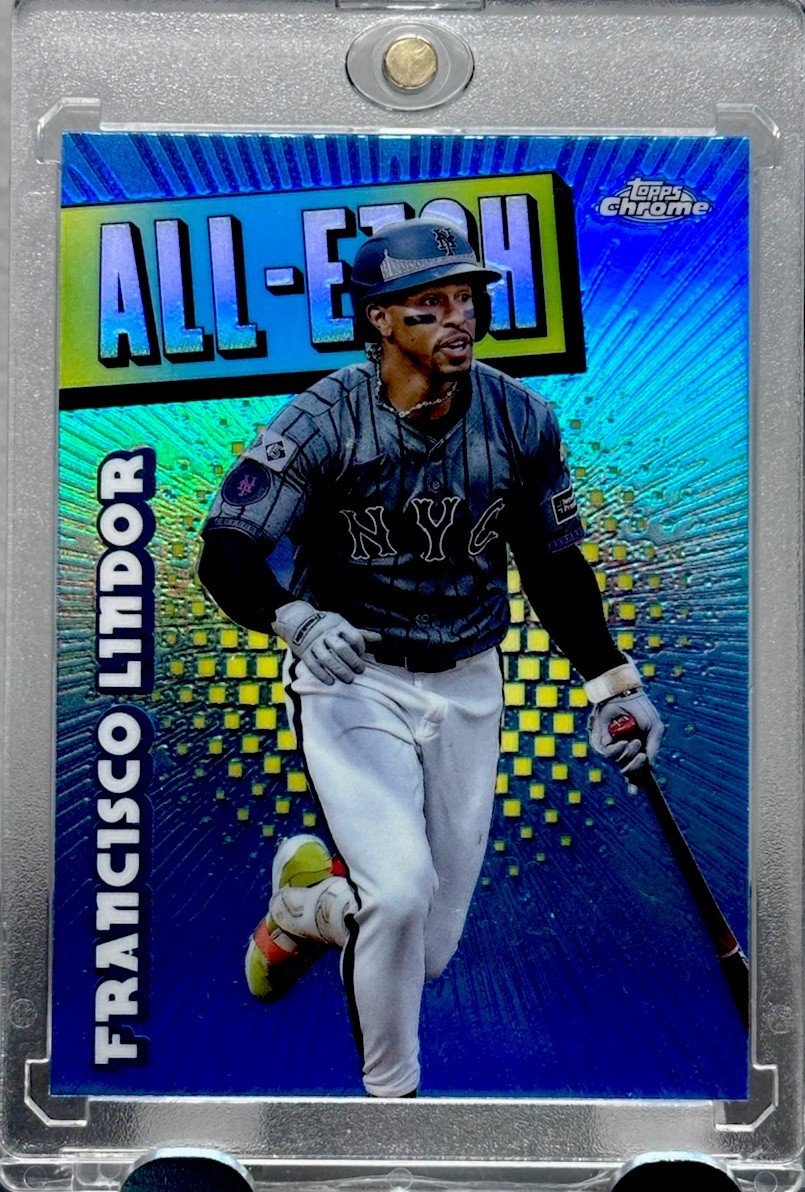 Francisco Lindor RARE REFRACTOR INVESTMENT CARD HOLO SILVER CHROME METS MINT