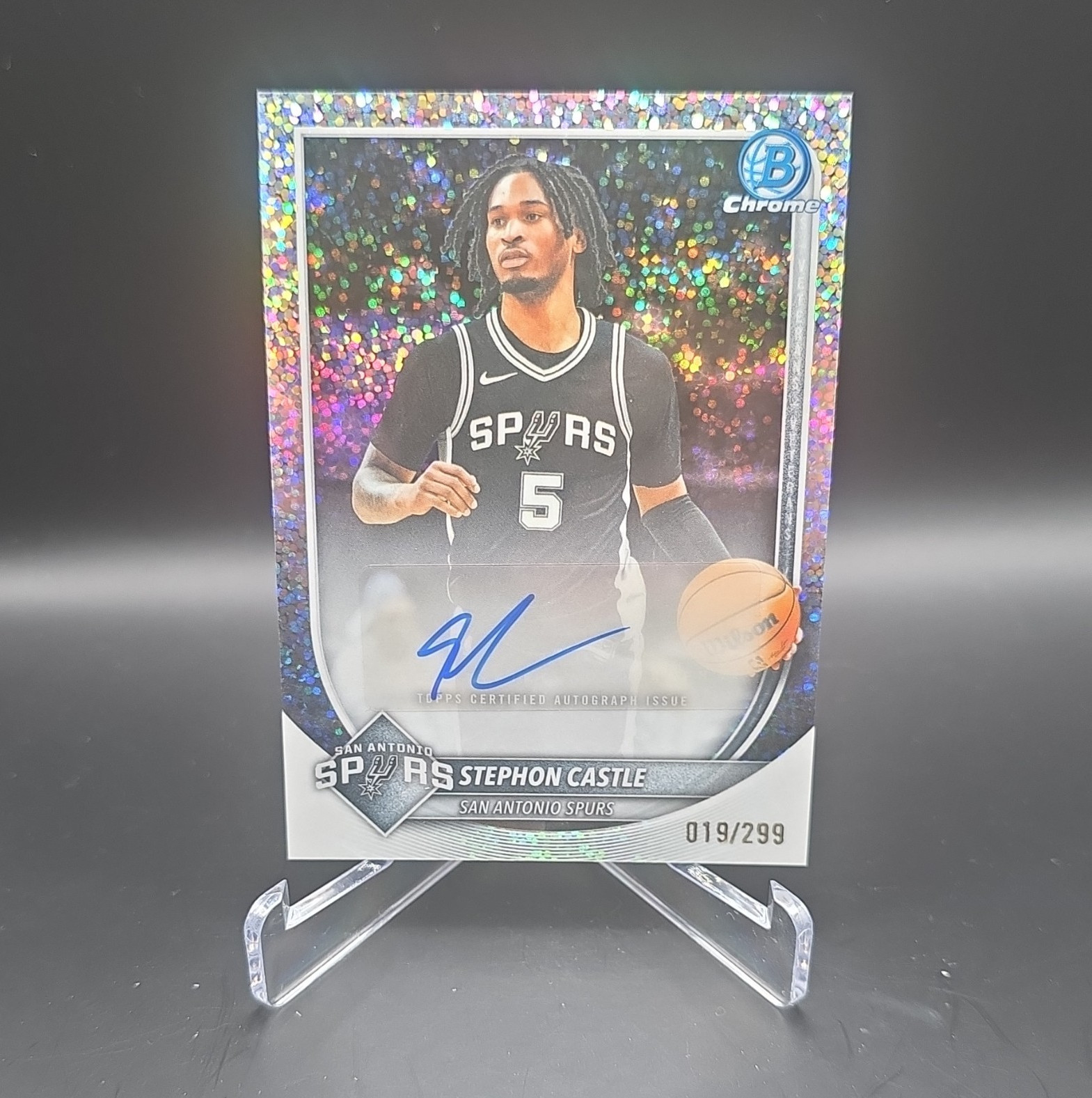 Topps 2025-26 Bowman Chrome Autographs Auto Stephon Castle Spurs BCA-SC /299