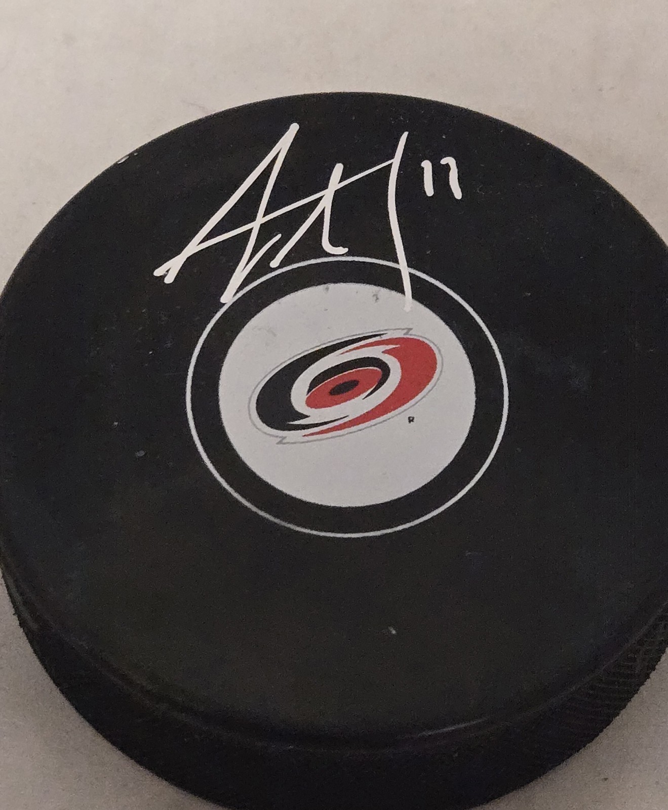 Jordan Staal Signed Carolina Hurricanes Hockey Puck FANATICS Authentic Auto