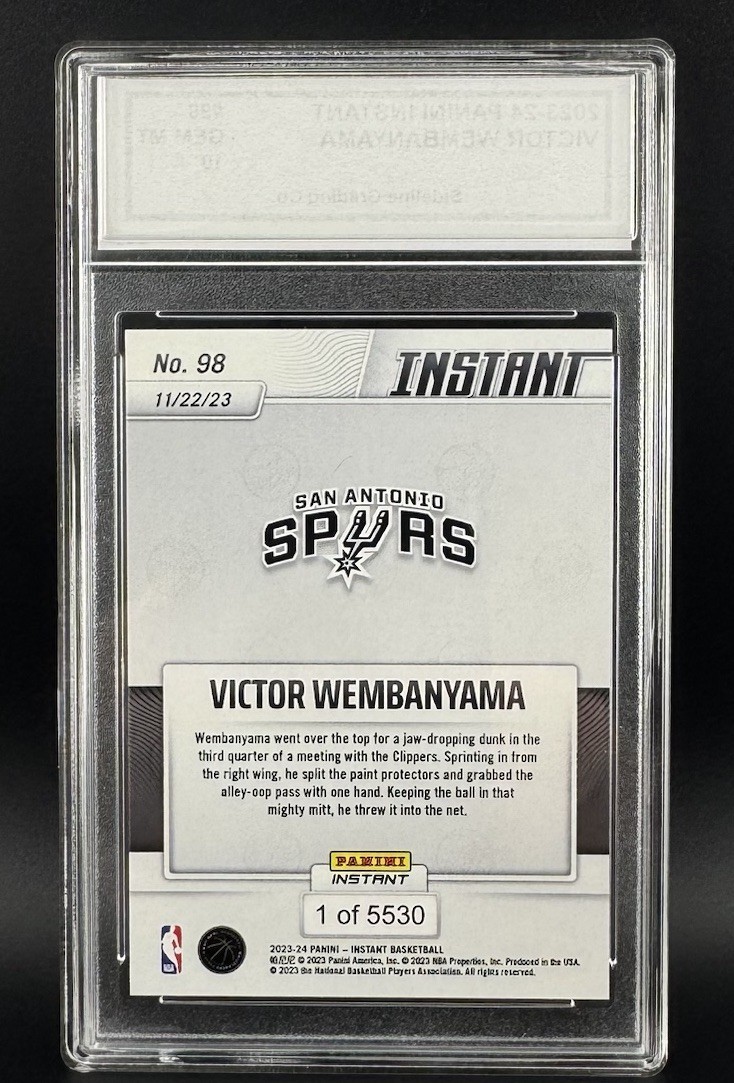 Victor Wembanyama Rookie Graded Gem Mint 10 2023 Panini NBA – Only 5530 Printed