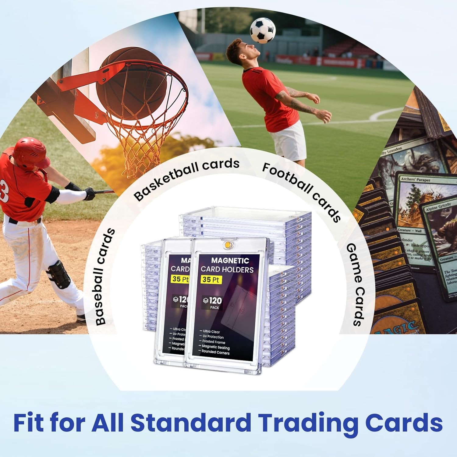 5Pcs Magnetic Card Holder for 35-360PT One Touch Trading Sports Cards Protectors