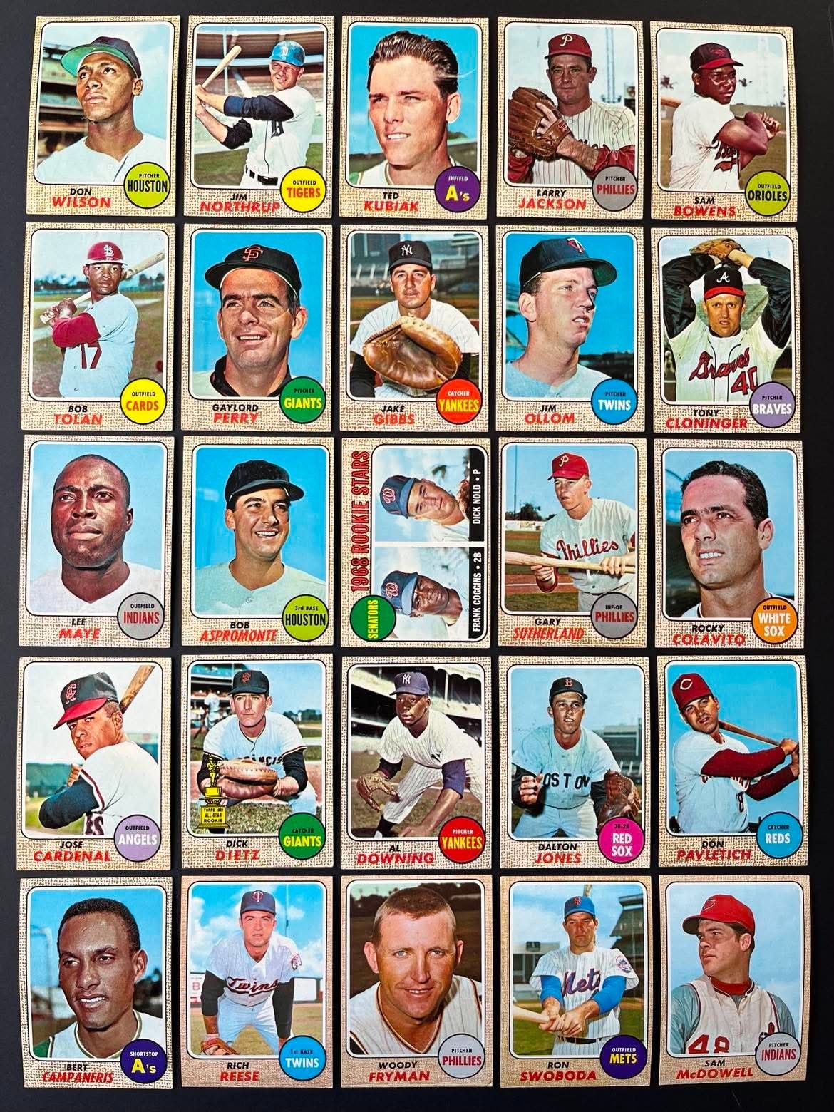 1968 Topps Baseball Card Set -247 DIFFERENT CARDS – Condition Varies – Vintage