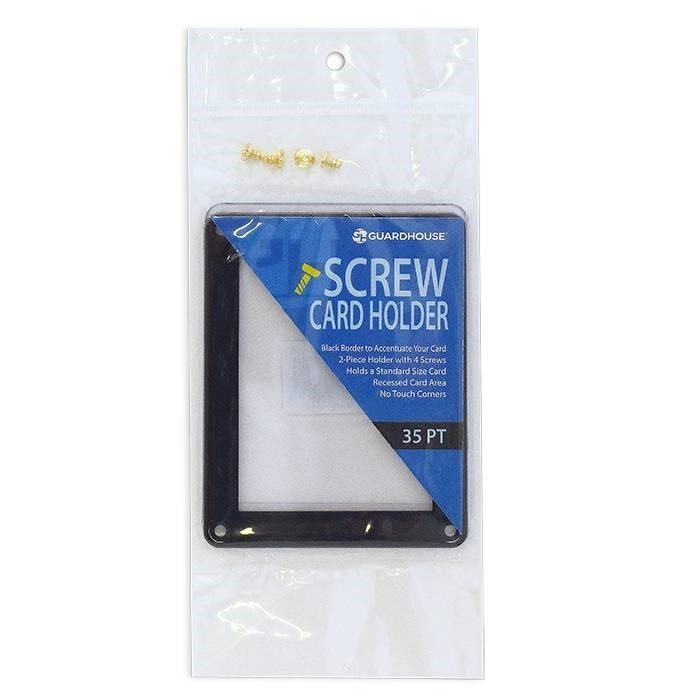 35pt Single Screwdown Card Holder Black Border Recessed TCG Sports Display Case
