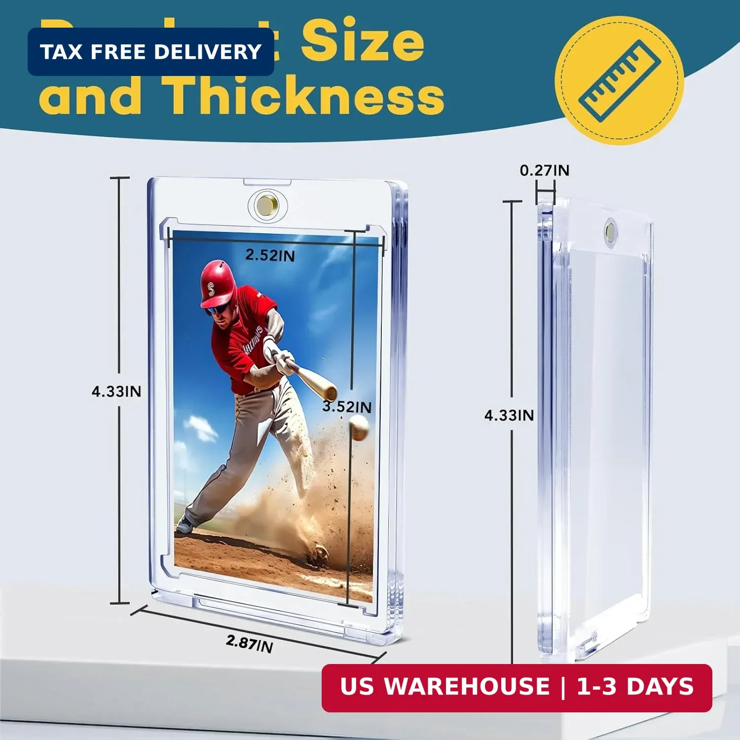 ZENOWICK 20ct Magnetic Card Holders, 35pt One Touch Card Holder, U-V Protection