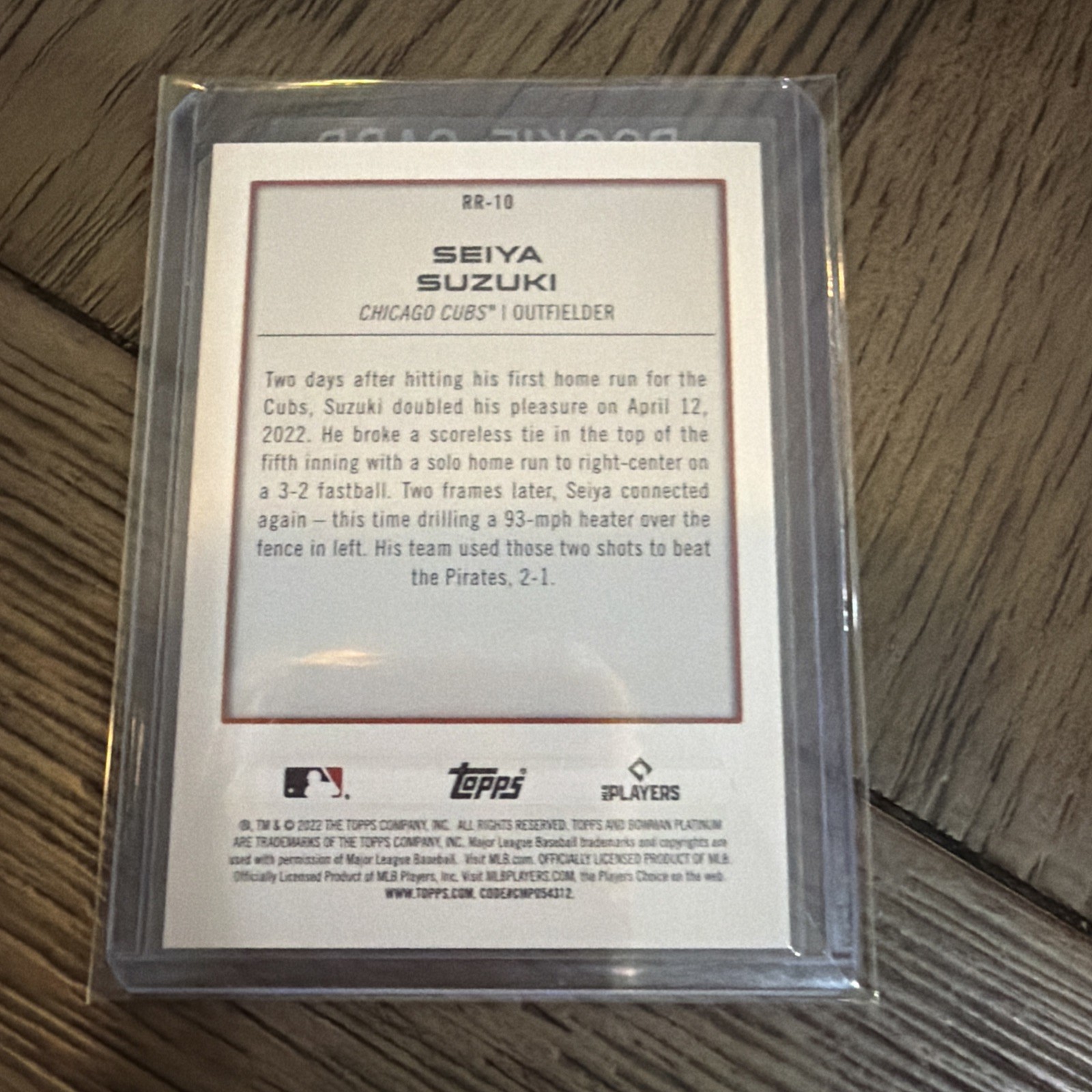 2022 Bowman Platinum Seiya Suzuki Renowned Rookies #RR-10 RC