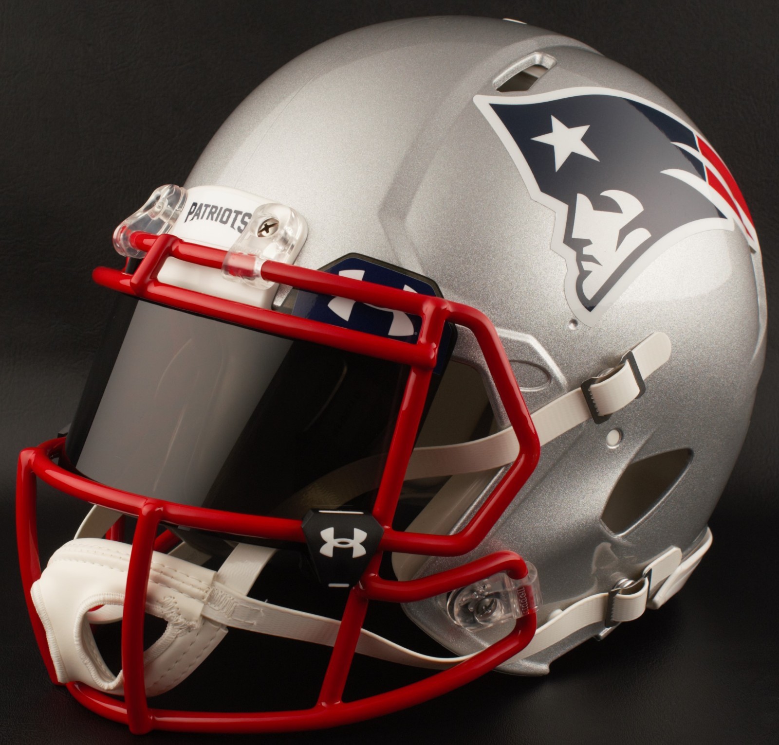 NEW ENGLAND PATRIOTS NFL Football Helmet with BLACK-TINT Visor / Eye Shield