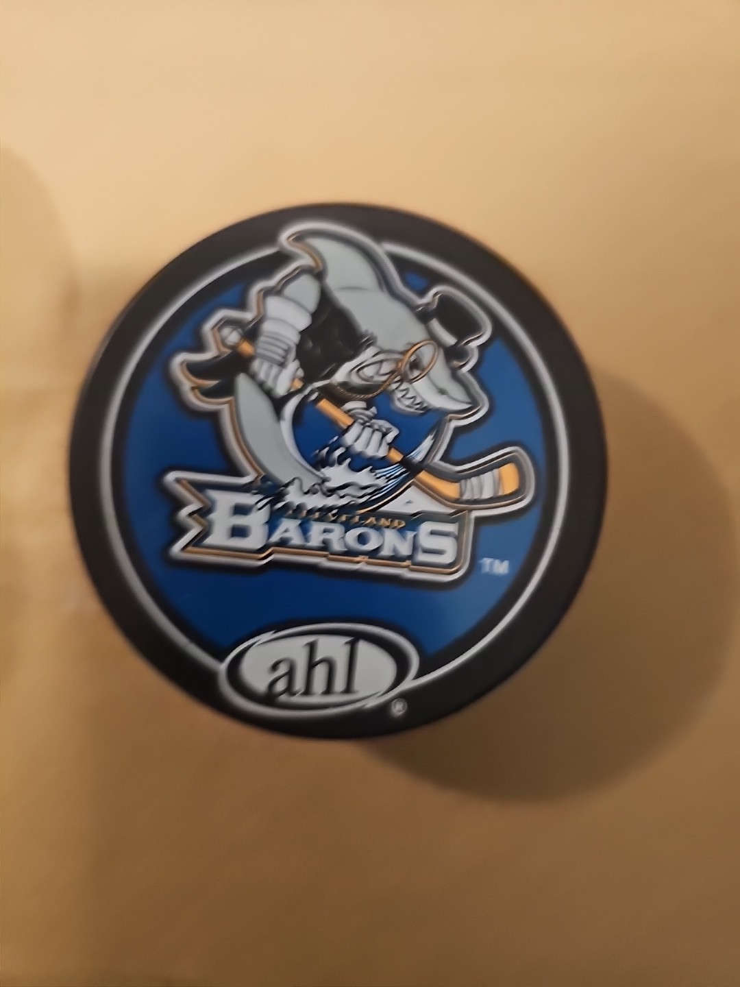 AHL CLEVELAND BARONS 2001-2002 Teal Blue Souvenir PUCK