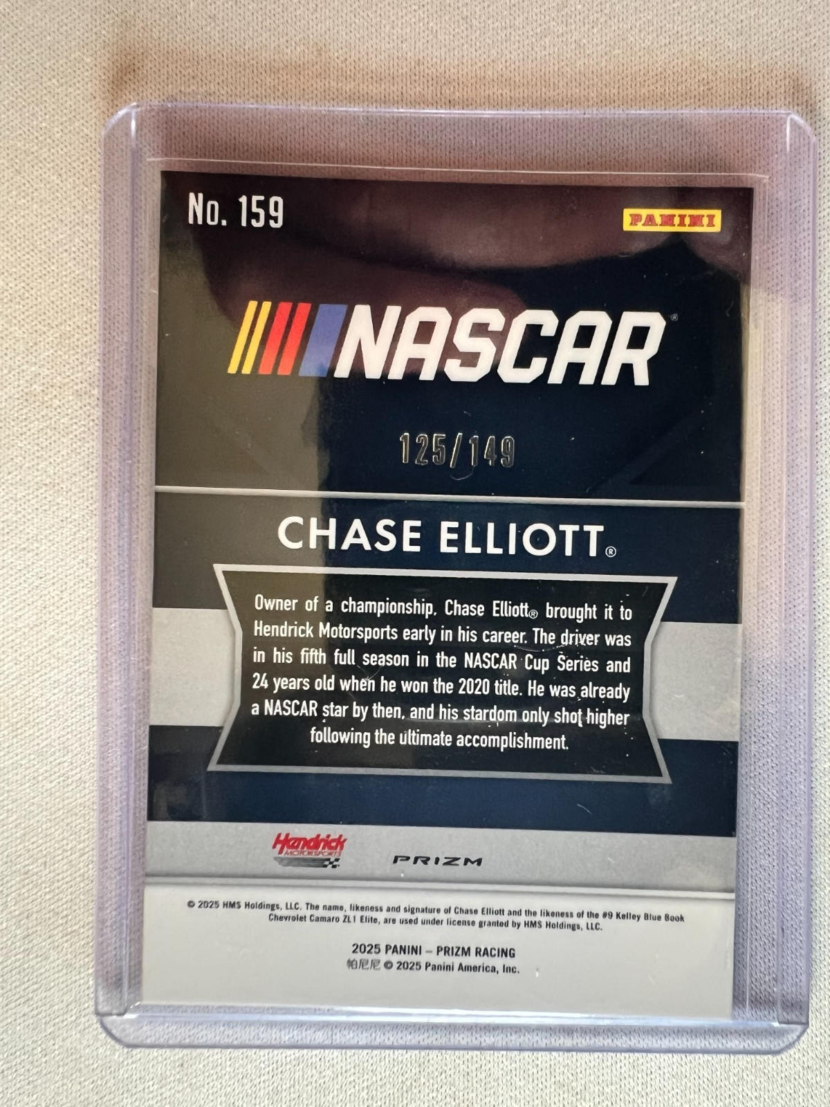 2025 NASCAR Prizm CHASE ELLIOTT Throwback Green Scope Prizm SP #/149 – Card #159
