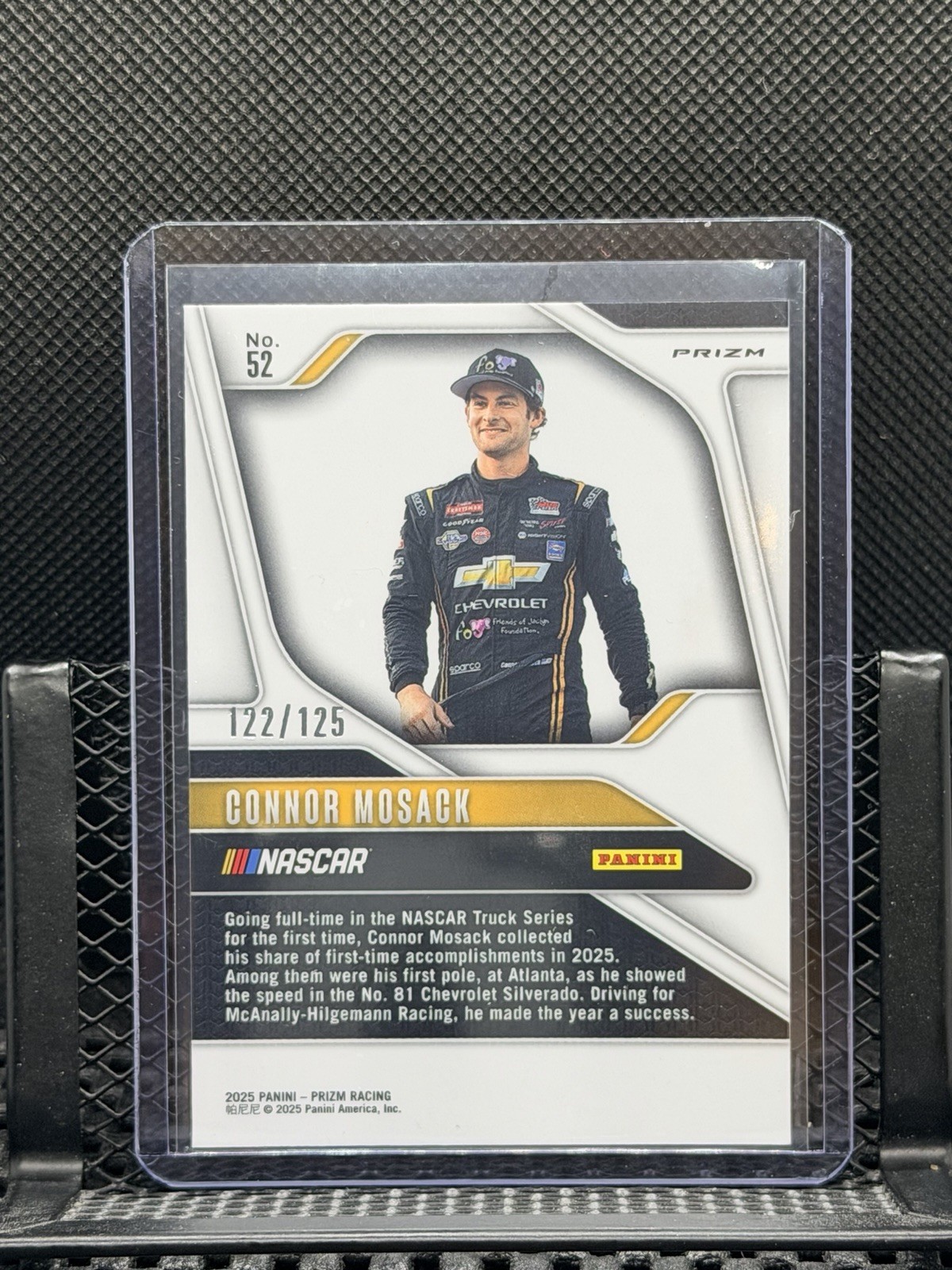 Connor Mosack 2025 Prizm Racing – Orange Wave #122/125 – #52 Driver