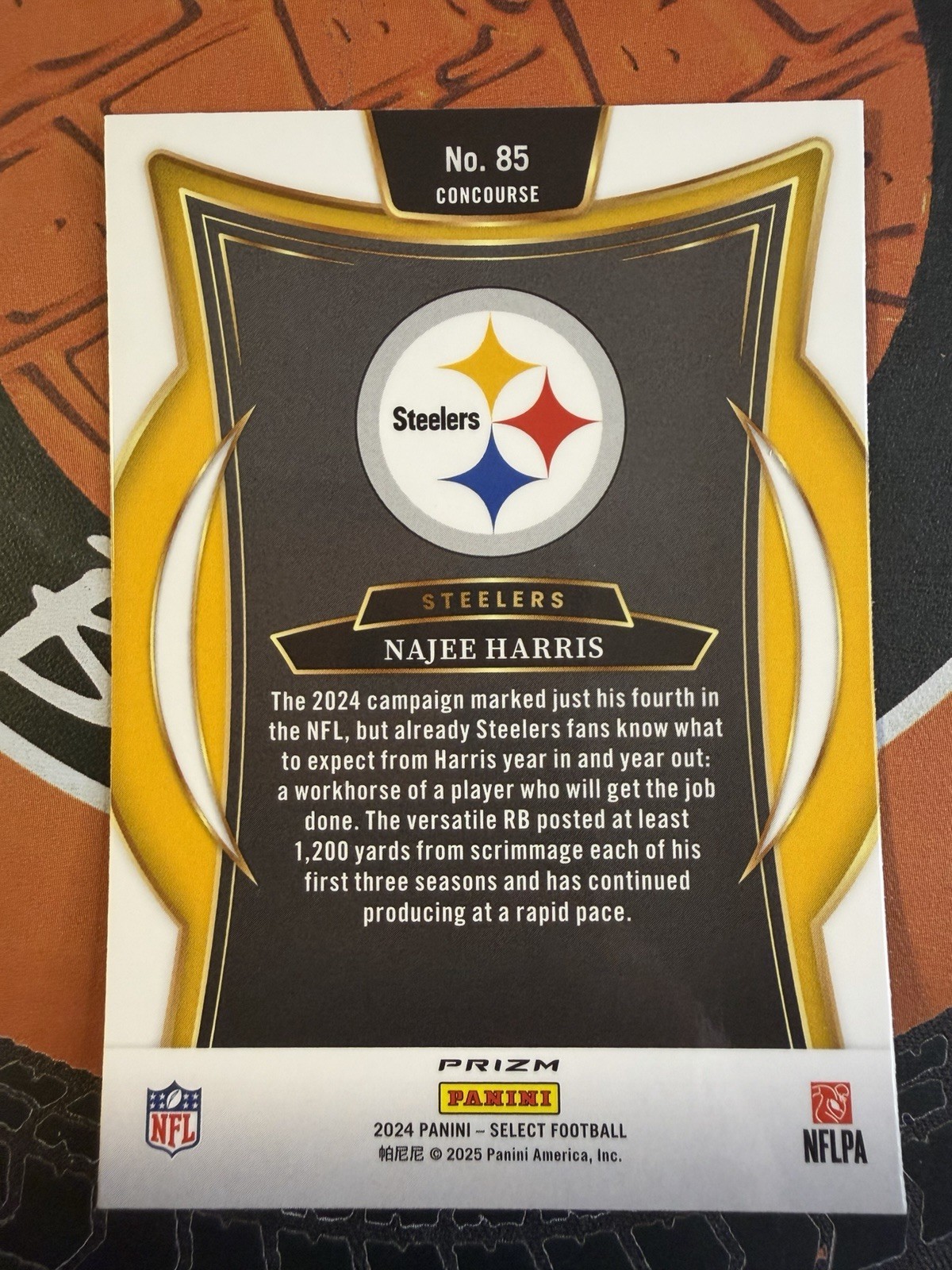 2024 Panini Select Najee Harris Concourse Level Green & Yellow Shock Parallel