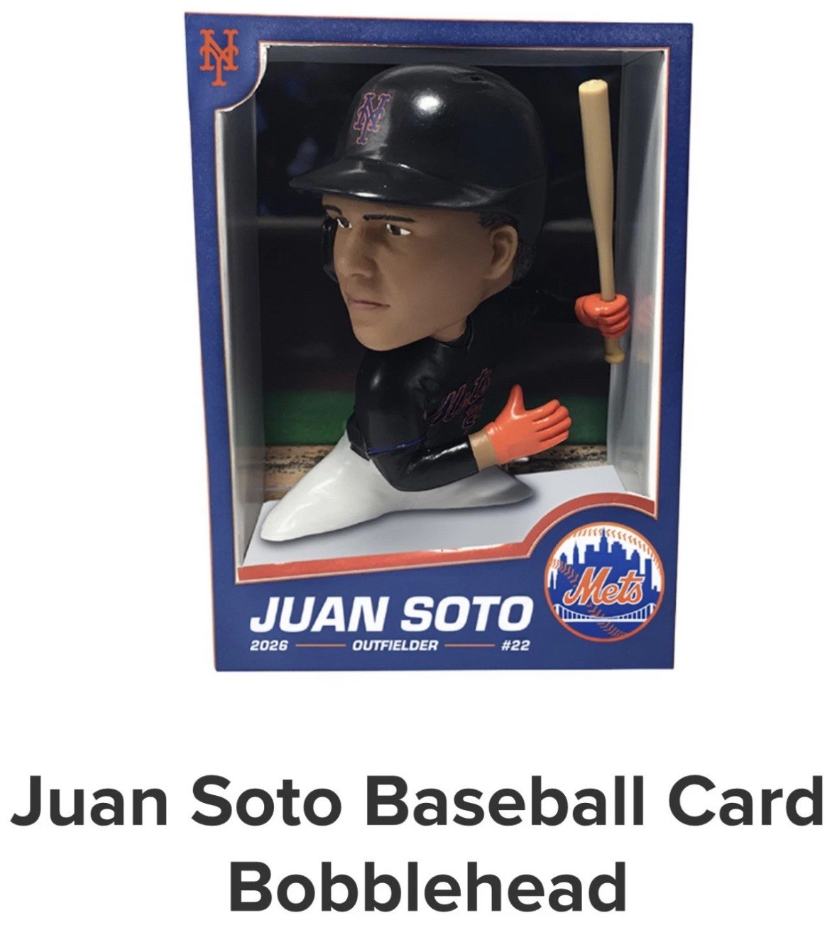 New York Mets Juan Soto Baseball Card Bobblehead 6/25 SGA Citi Field ⚾️ 🍎