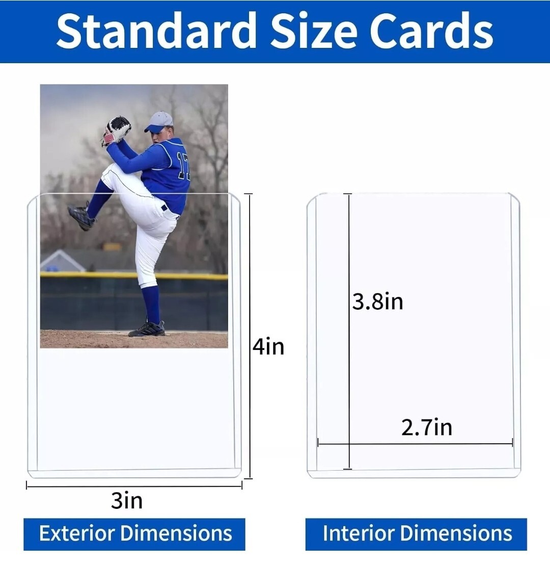 Trading Card Sleeves Hard Plastic Clear Case Holder 5Pc Baseball Card Toploader