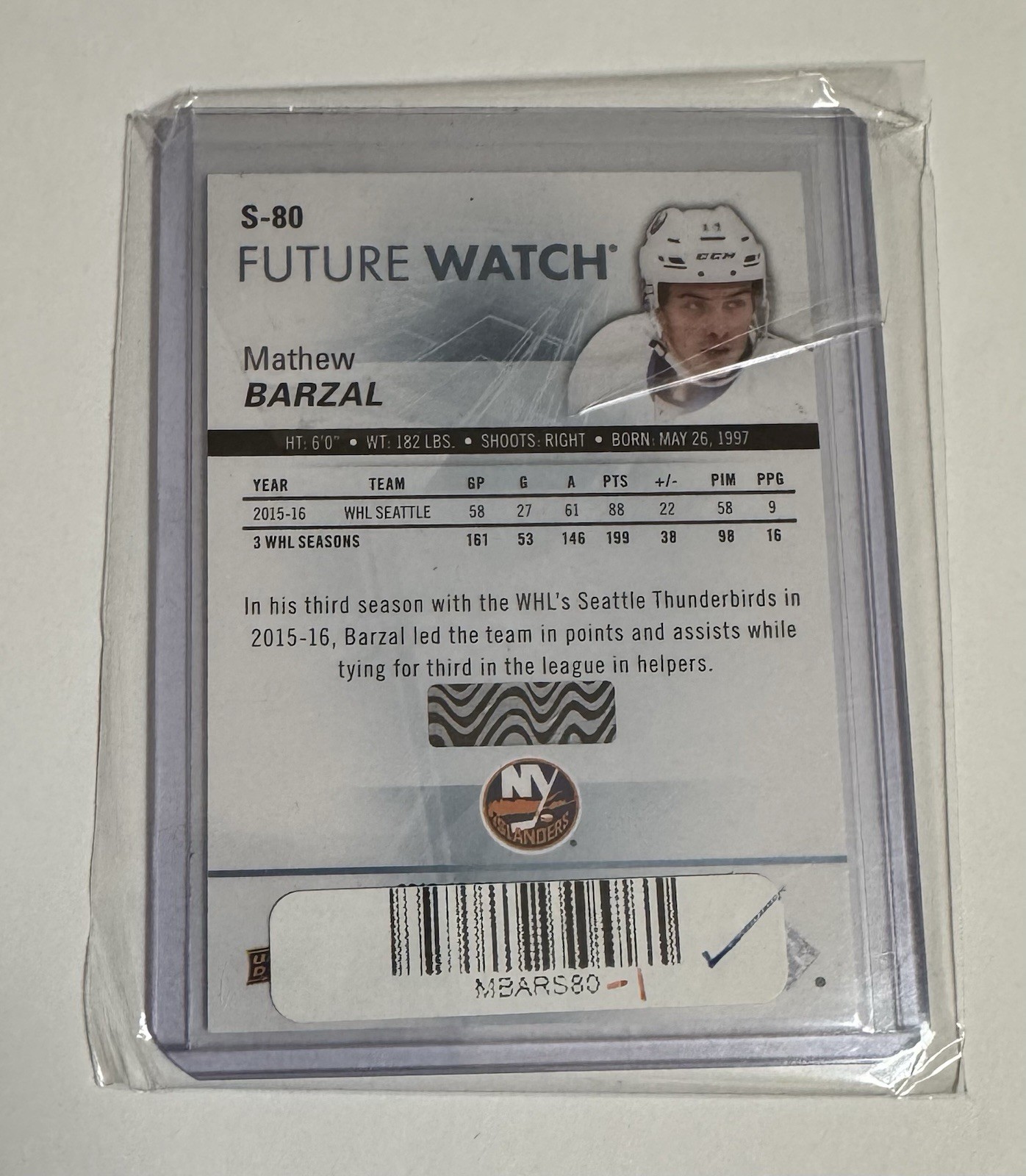 2016 SP Authentic Spectrum Future Watch – Level 2 Mathew Barzal Rookie RC