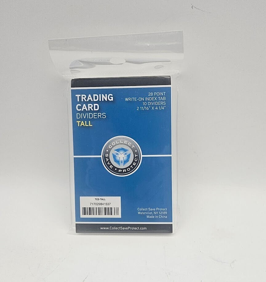 (50) CSP 28pt Tall Trading Card Dividers – Sits Above Toploads (5 Packs of 10)