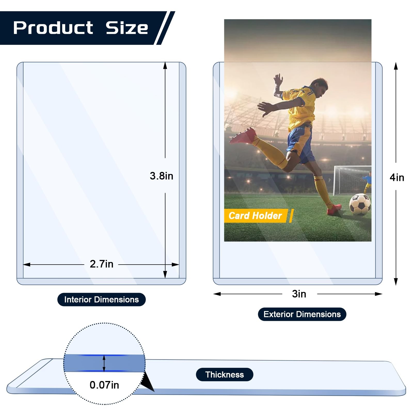 15 Pack Top Loads for Cards 3″x4″ Hard Plastic Card Sleeves Baseball Card Pro…