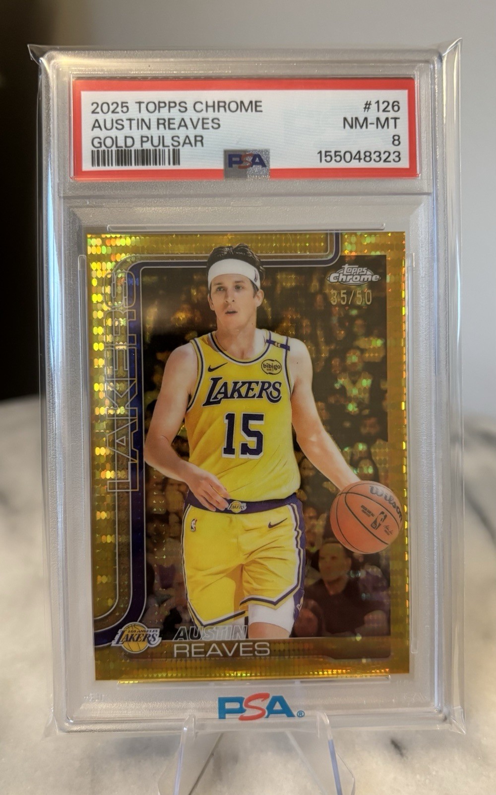 2025-26 Topps Chrome – Austin Reaves #126 Gold Pulsar Refractor /50
