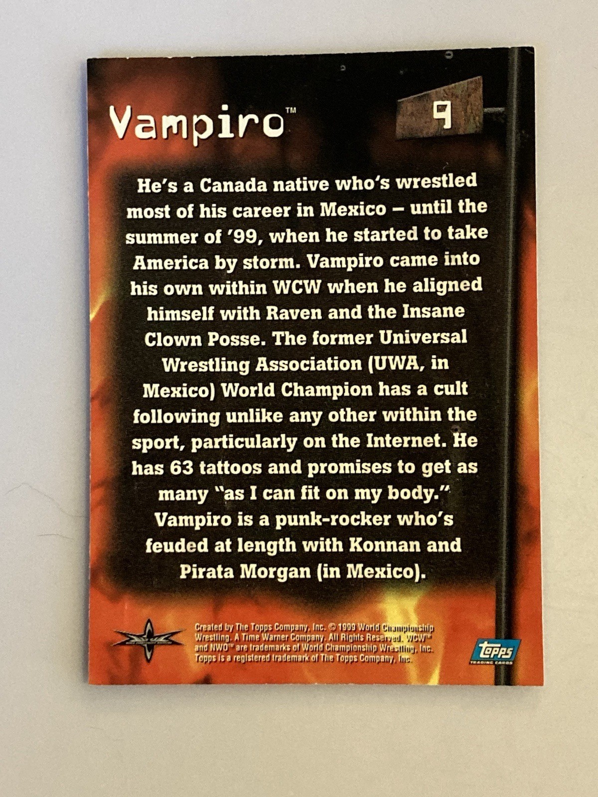 Vampiro 1999 Topps WCW Embossed #9