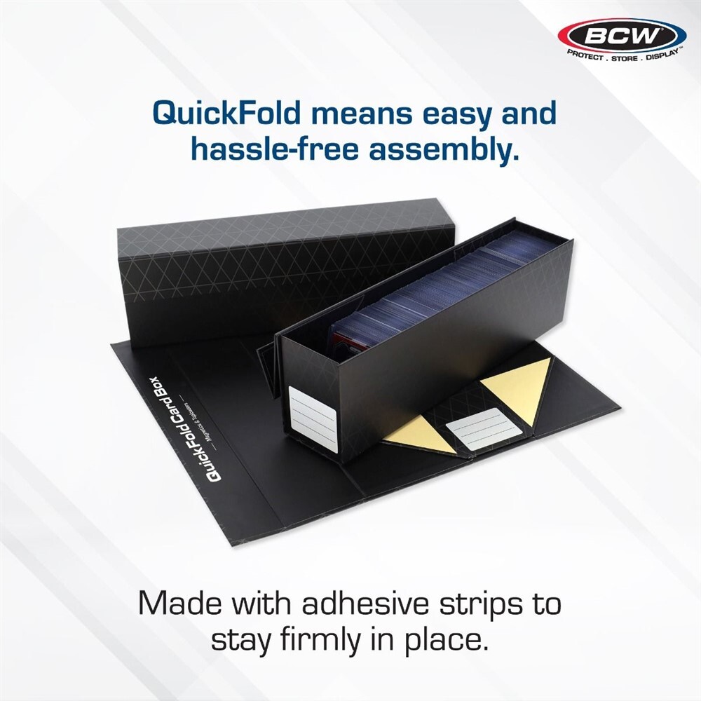Pack of 3 BCW QuickFold Trading Card Magnetic or Toploader Storage Card Boxes