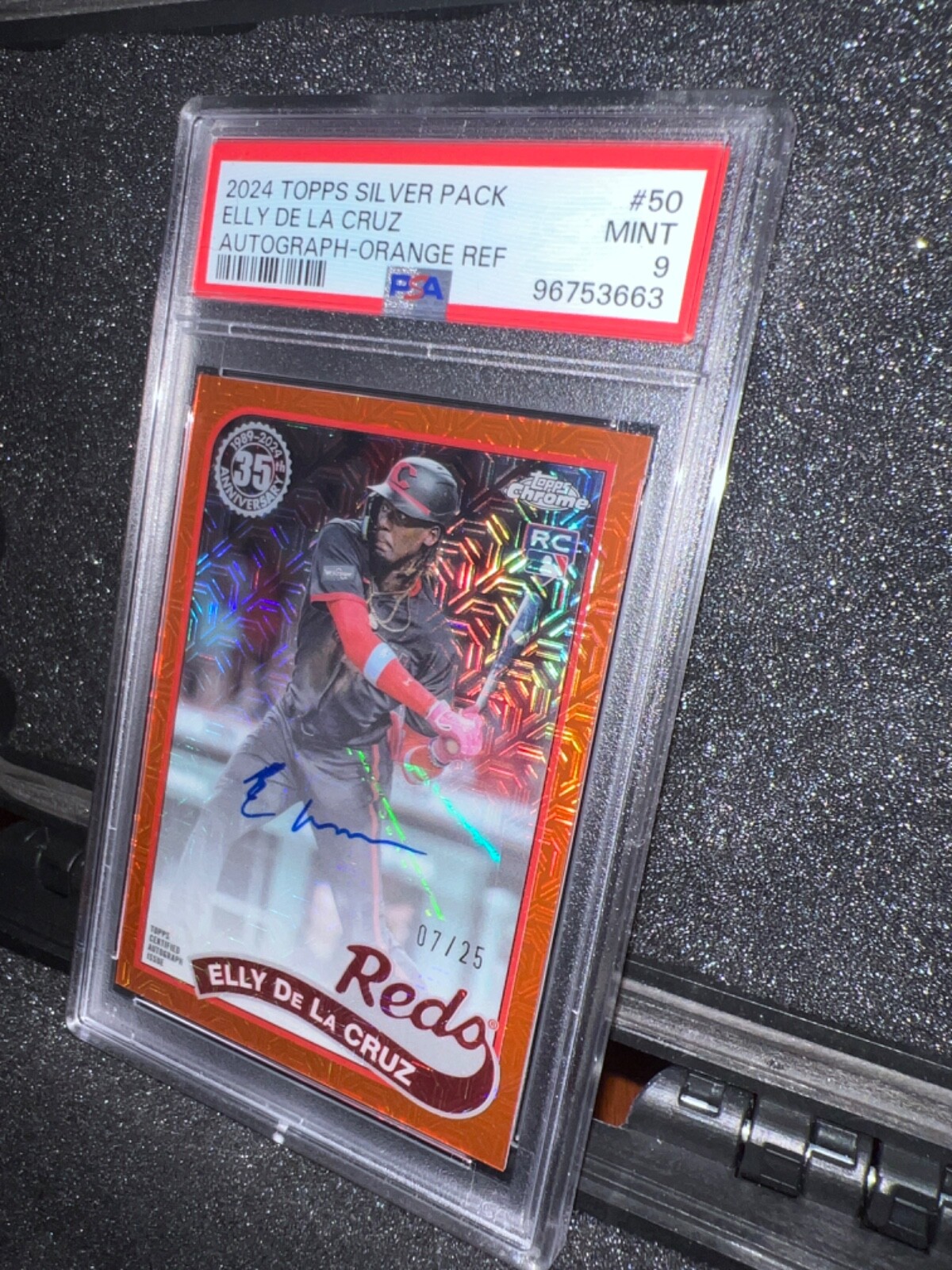 2024 topps silver oack elly de la cruz autograph orange ref