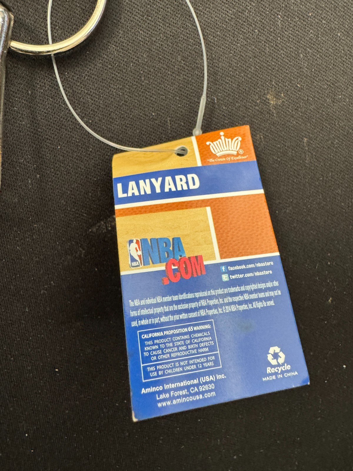 San Antonio Spurs Logo NBA Lanyard w Detachable Key Chain Reversible Black/Gray
