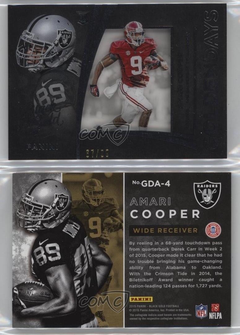 2015 Panini Black Gold Golden Days White 67/99 Amari Cooper Rookie RC 14tz