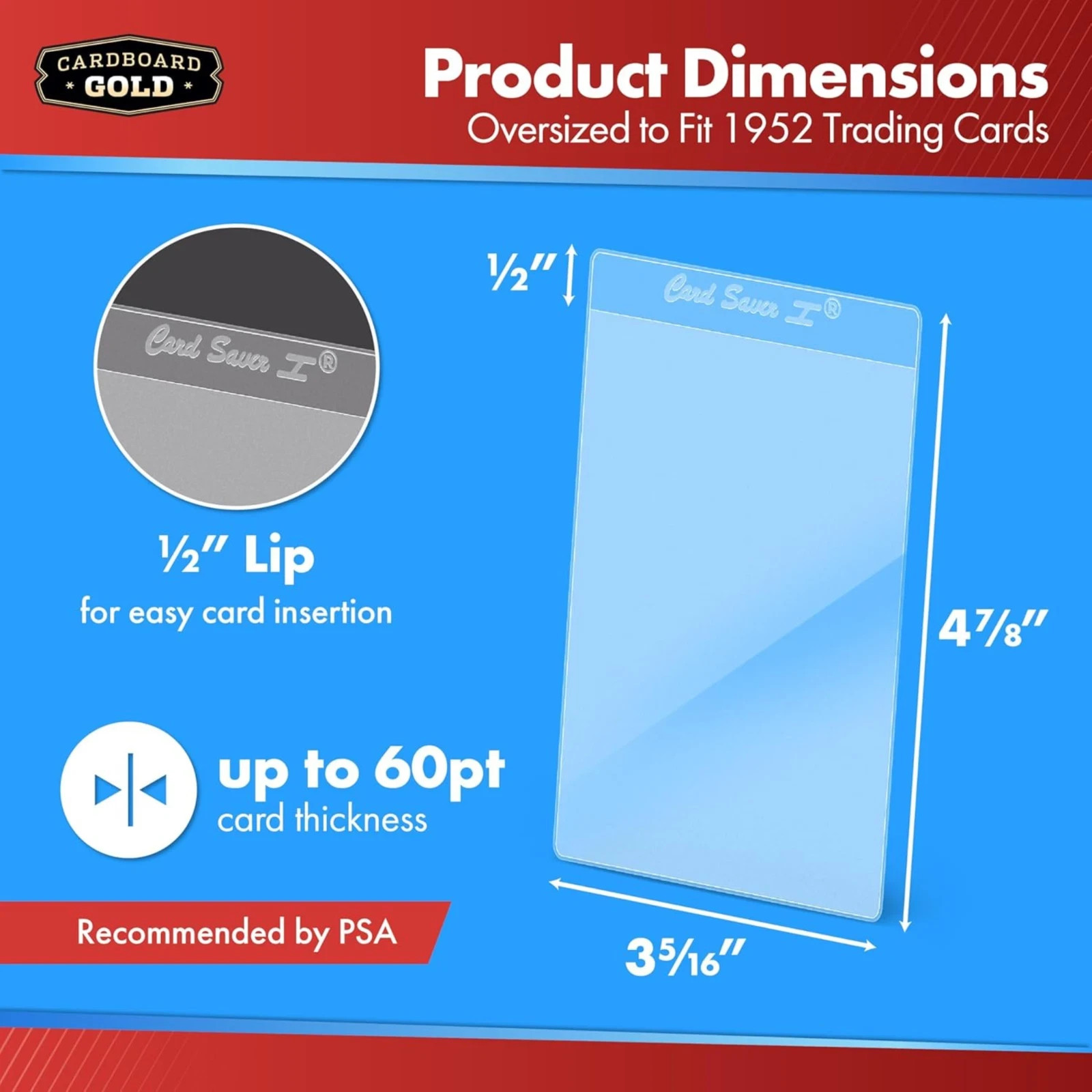 CARD SAVER 1 SEMI RIGID CARD HOLDERS PSA/BG Graded Card 50 (Pack), 200 (Box)