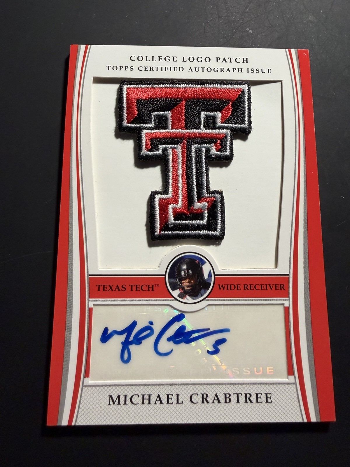 2009 Bowman Draft Patch AUTO Variations #MC Michael Crabtree Mascot /25