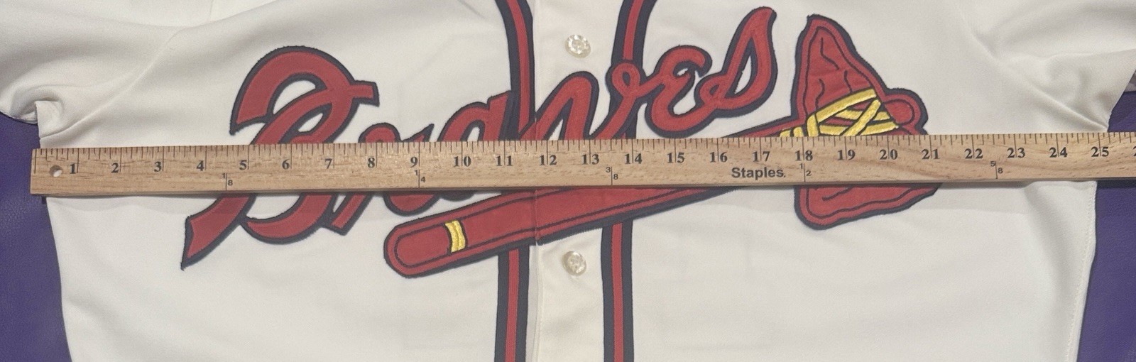 AUTHENTIC Rare Mark Lemke #12 ATLANTA BRAVES On Field Pro Cut RAWLINGS JERSEY 48