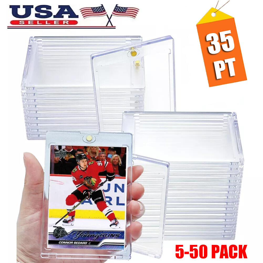 5-50Pcs Empty 35PT Magnetic Trading Card Holder One-Touc UV Protection Card Case