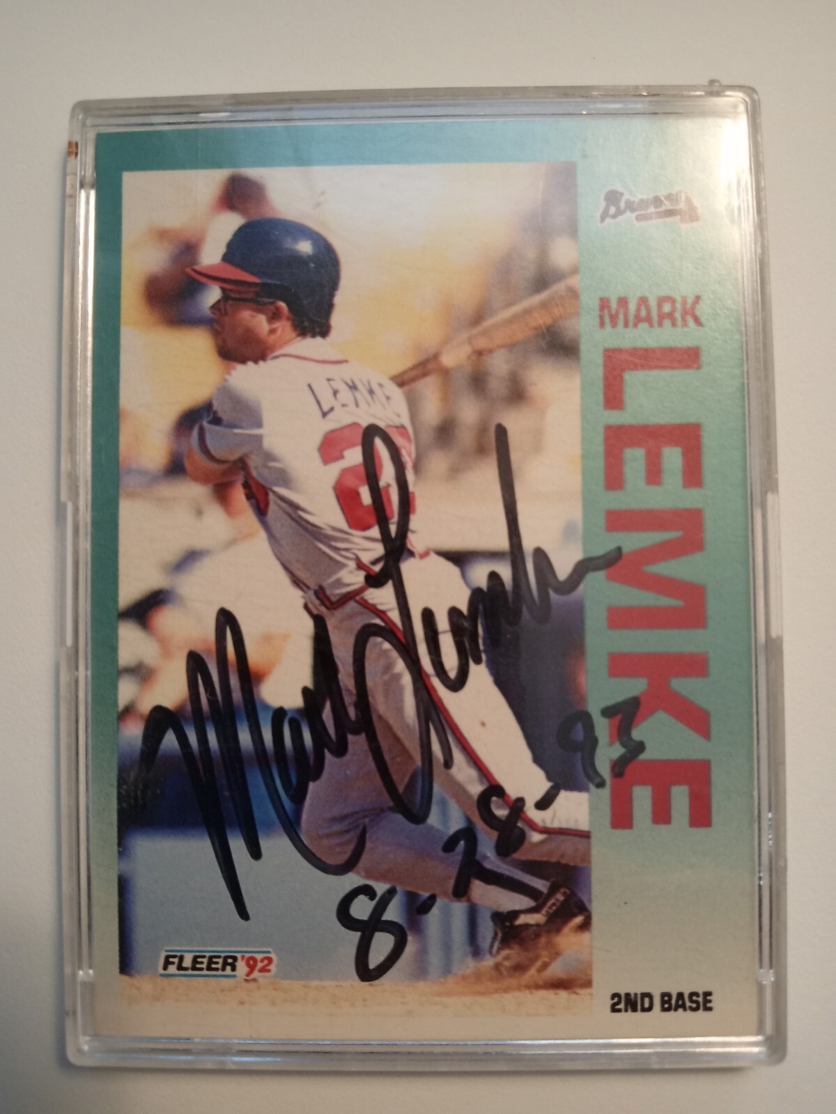 1992 Fleer – #362 Mark Lemke Autographed No COA But Money Back If Don’t Pass