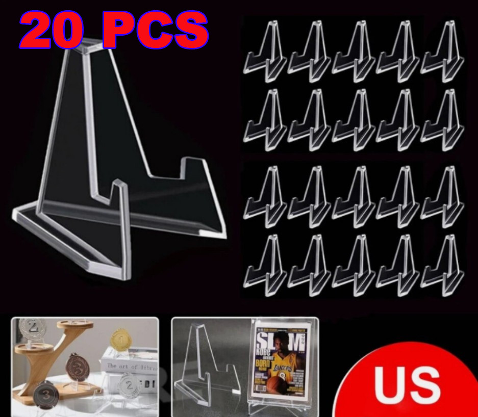 20 PCS Clear Acrylic Trading Card Stand for Coins Sports Cards Display Holder#==