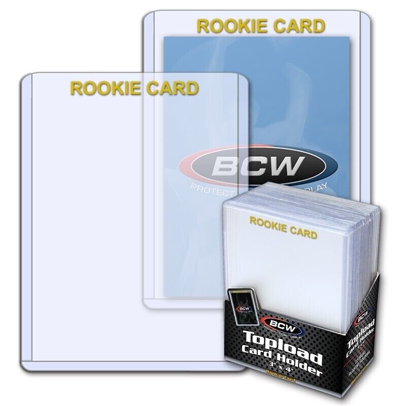 50 BCW Topload ROOKIE Card Holders Gold 3×4 Trading Gaming Sport S Rigid Sleeves