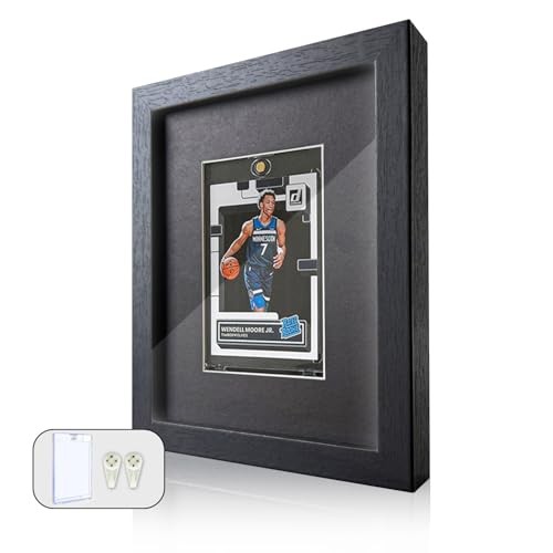 Sports Card Display Frame with Tempered Glass, Wall Mount or Tabletop 1 Card