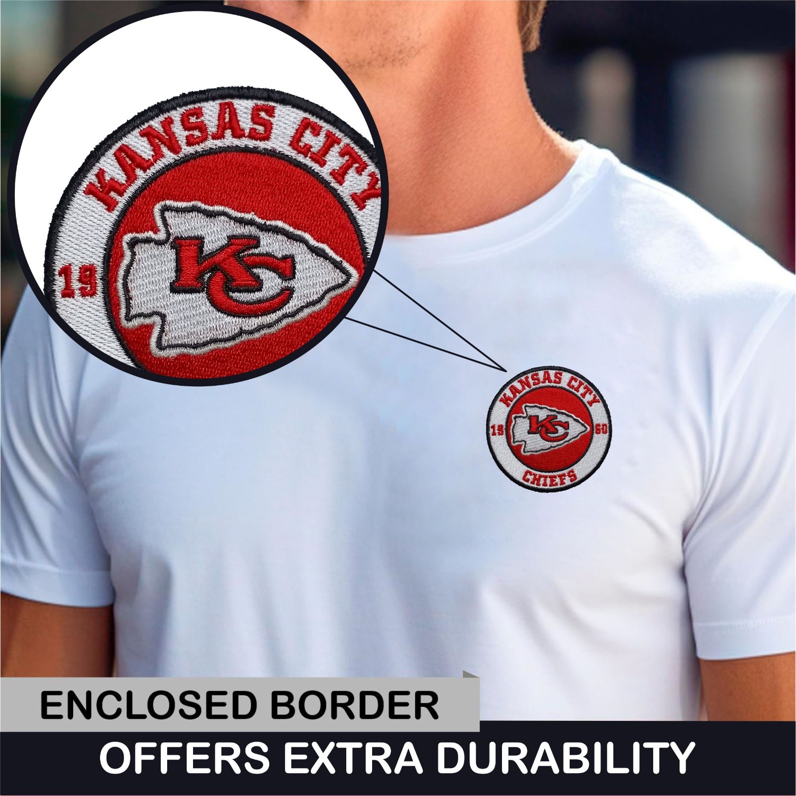 Kansas City Chiefs NFL Team Logo Iron On Patch – Sew Patch – Embroidered Patch