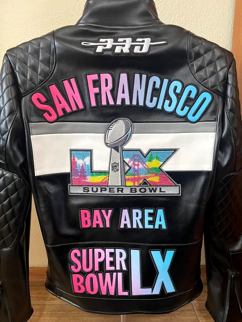 2026 NFL Super Bowl LX San Francisco Moto Leather Jacket by Pro Standard Size M