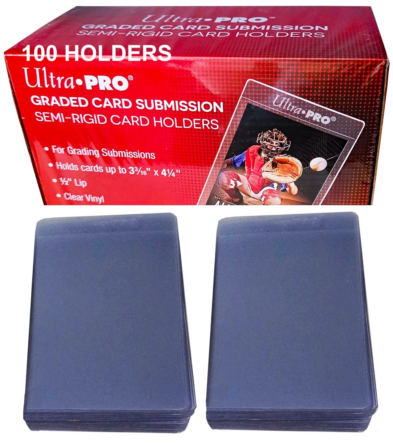 100 Ultra Pro Semi Rigid Graded Card Holder Sleeves PSA BGS Submission 43000 New
