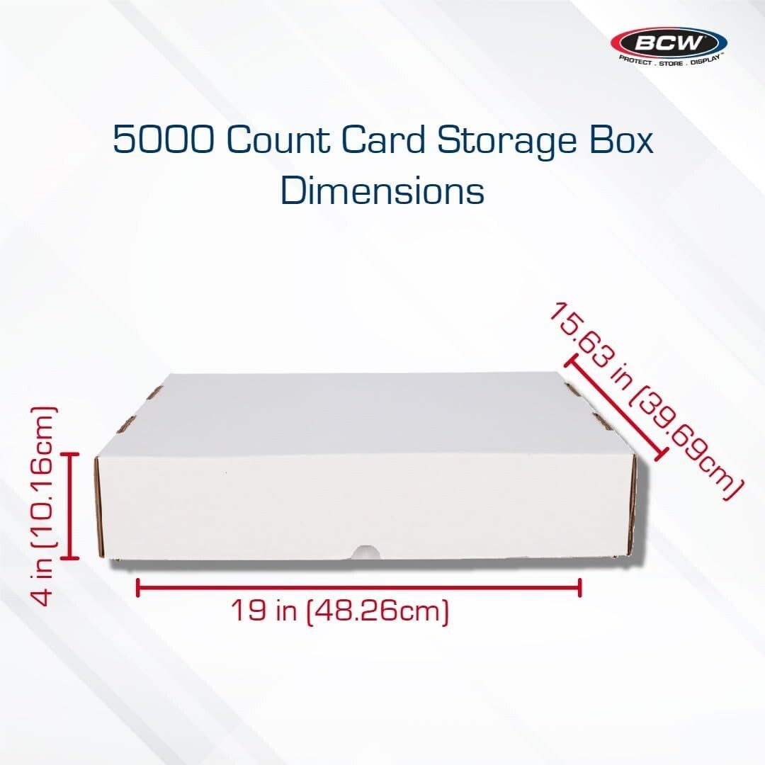 25 BCW 5000 Count Card Boxes Trading Card Storage Box Full Lid Super Monster