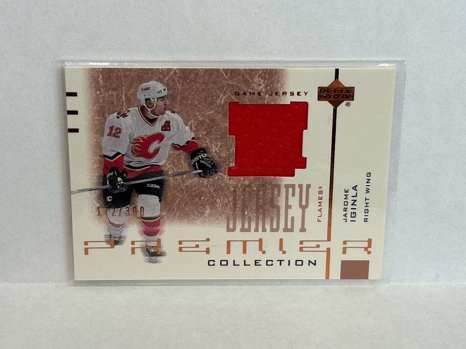 Jarome Iginla 2001-02 Upper Deck Premier Collection Jersey Bronze # BJI 172/300