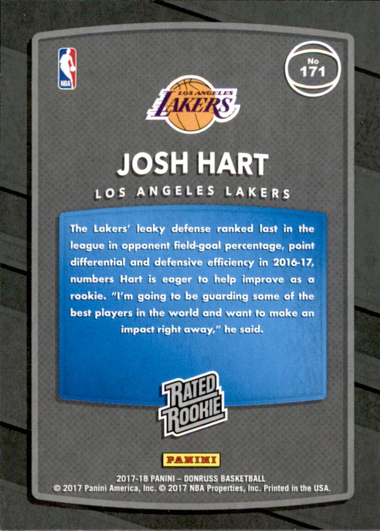 2017-18 Donruss Basketball Card #171 Josh Hart RR RC