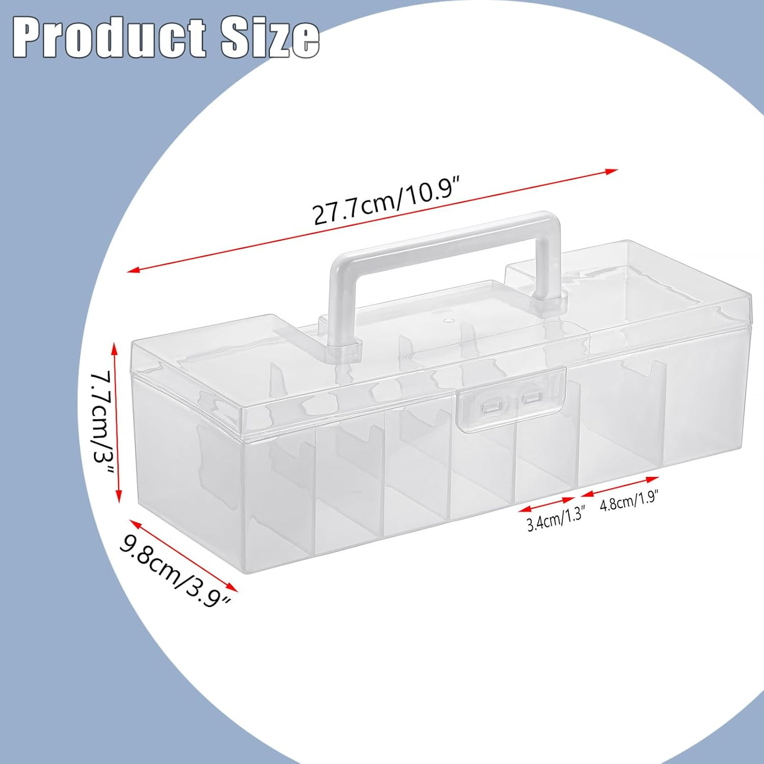 2-Pack Clear Plastic Trading Card Storage Boxes with Dividers for Sports & TCG C