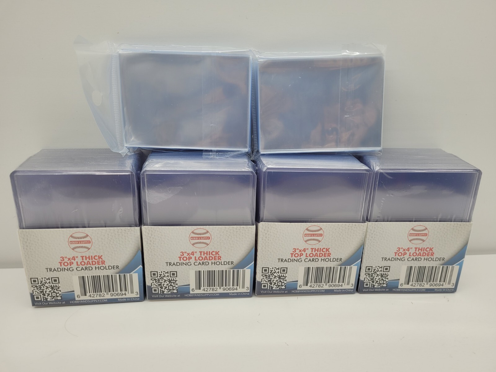 100 Top Loader 60 point Tick Card 3×4 inch Toploaders + 200 Soft Sleeves
