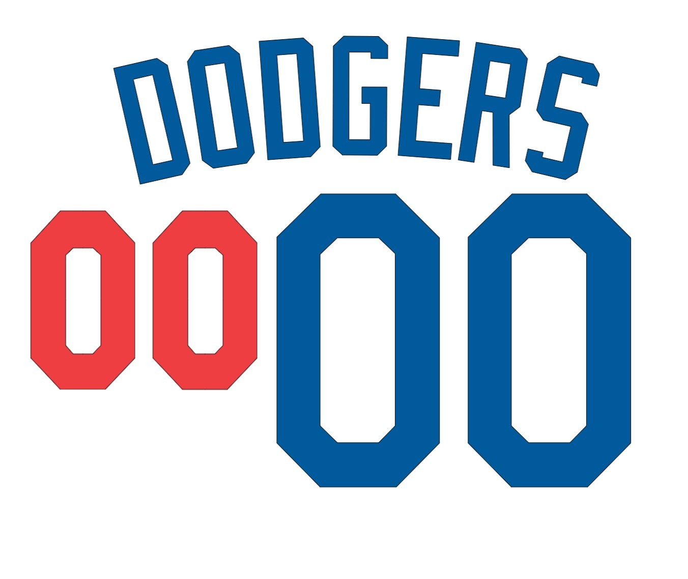 Los Angeles Dodgers Home Custom Name and Number Lettering Kit for Dodgers Jersey