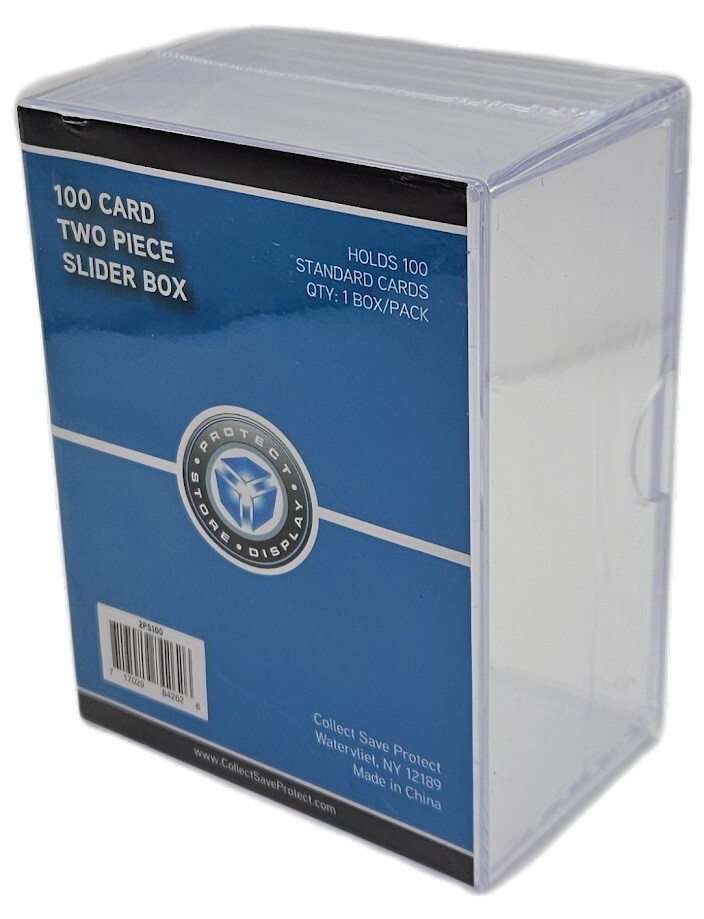 CSP 2 Piece Plastic Card Storage Box (100 Count Size) Slider Box