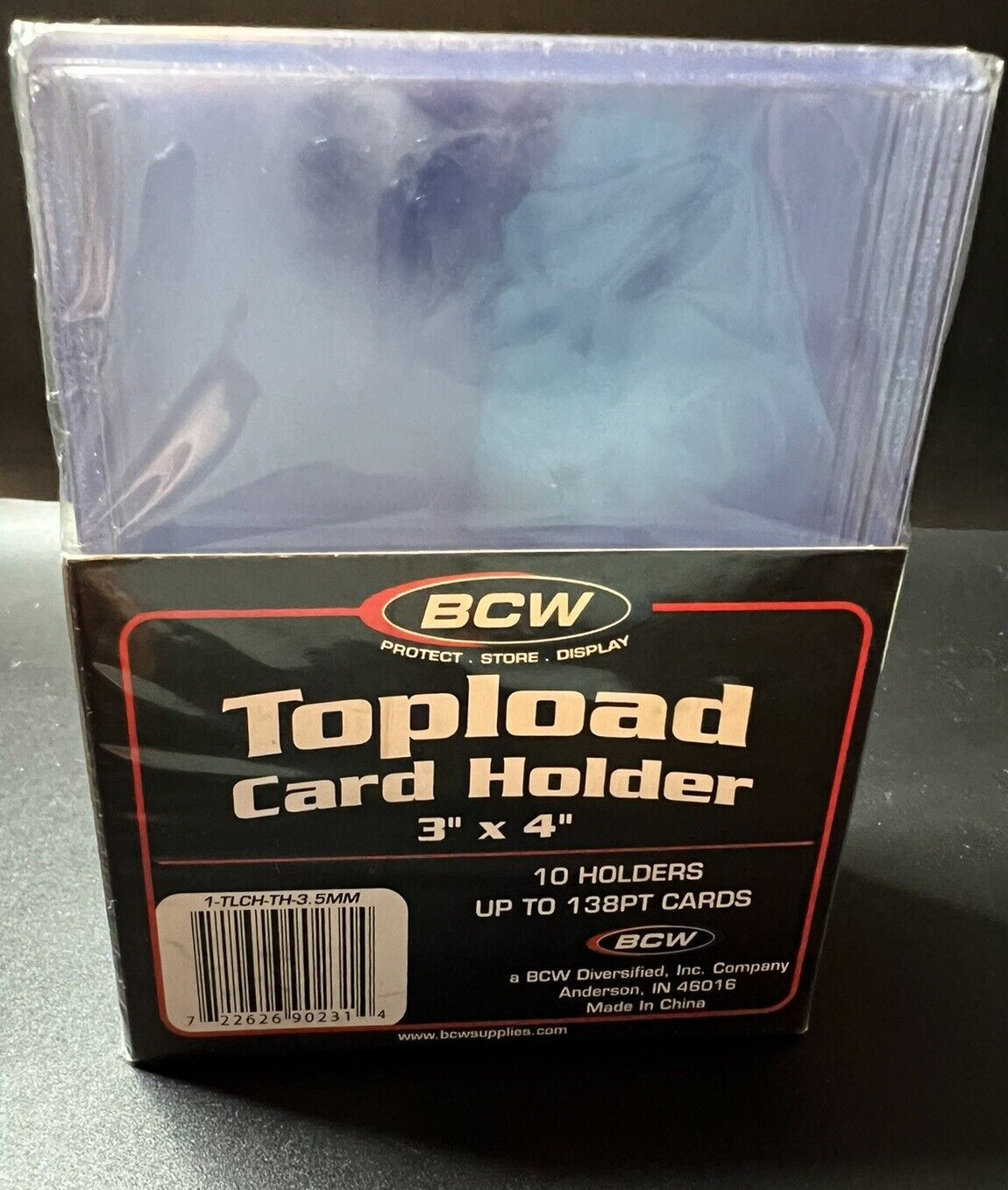 BCW 3X4 Thick Card Holder Toploaders 1 Pack of 10 for up to 138PT Point Cards