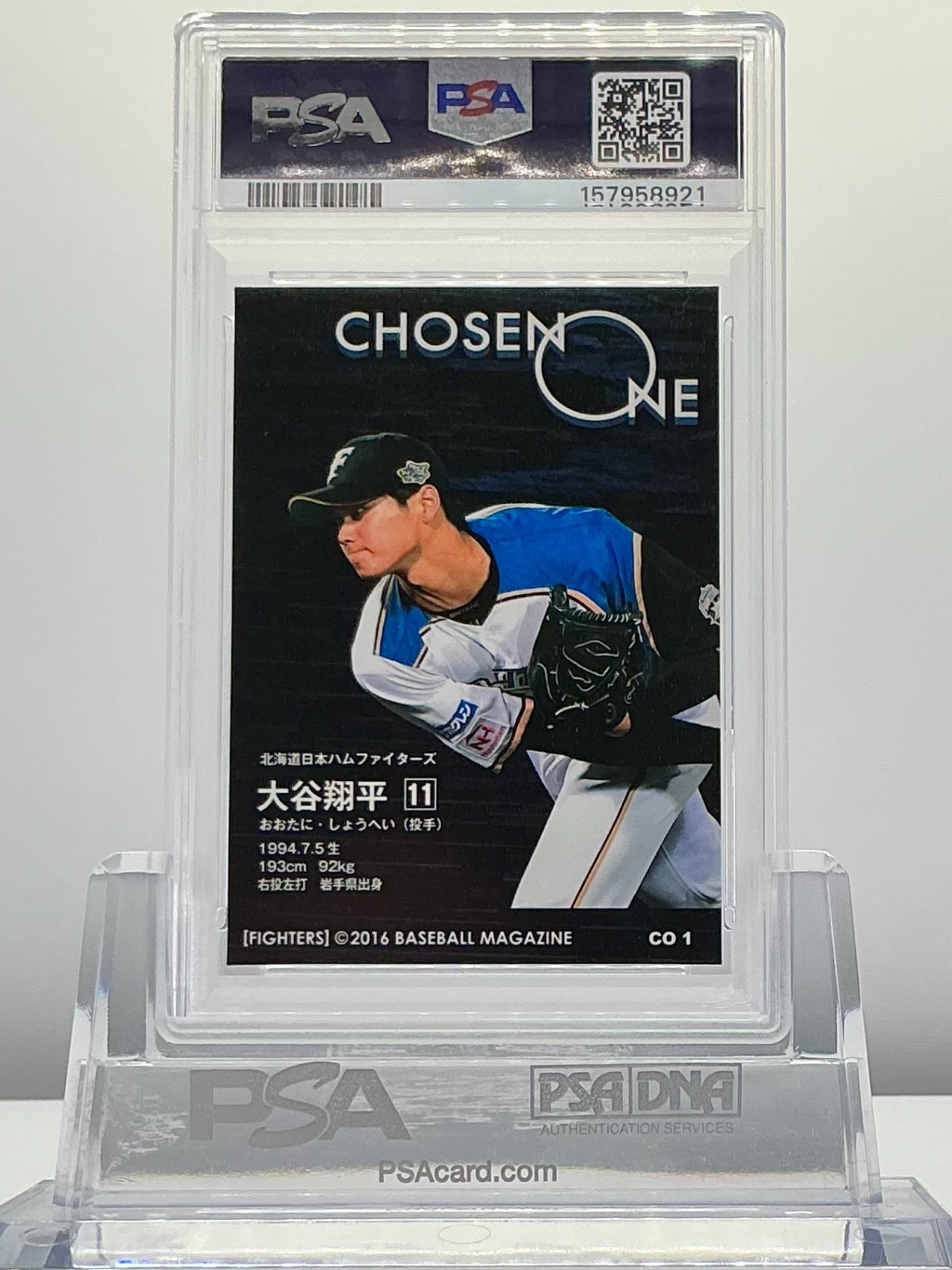SHOHEI OHTANI 2016BBM N-H.FIGHTERS CHOSEN ONE PITCHING #CO1 PSA10!POP14!(RC)