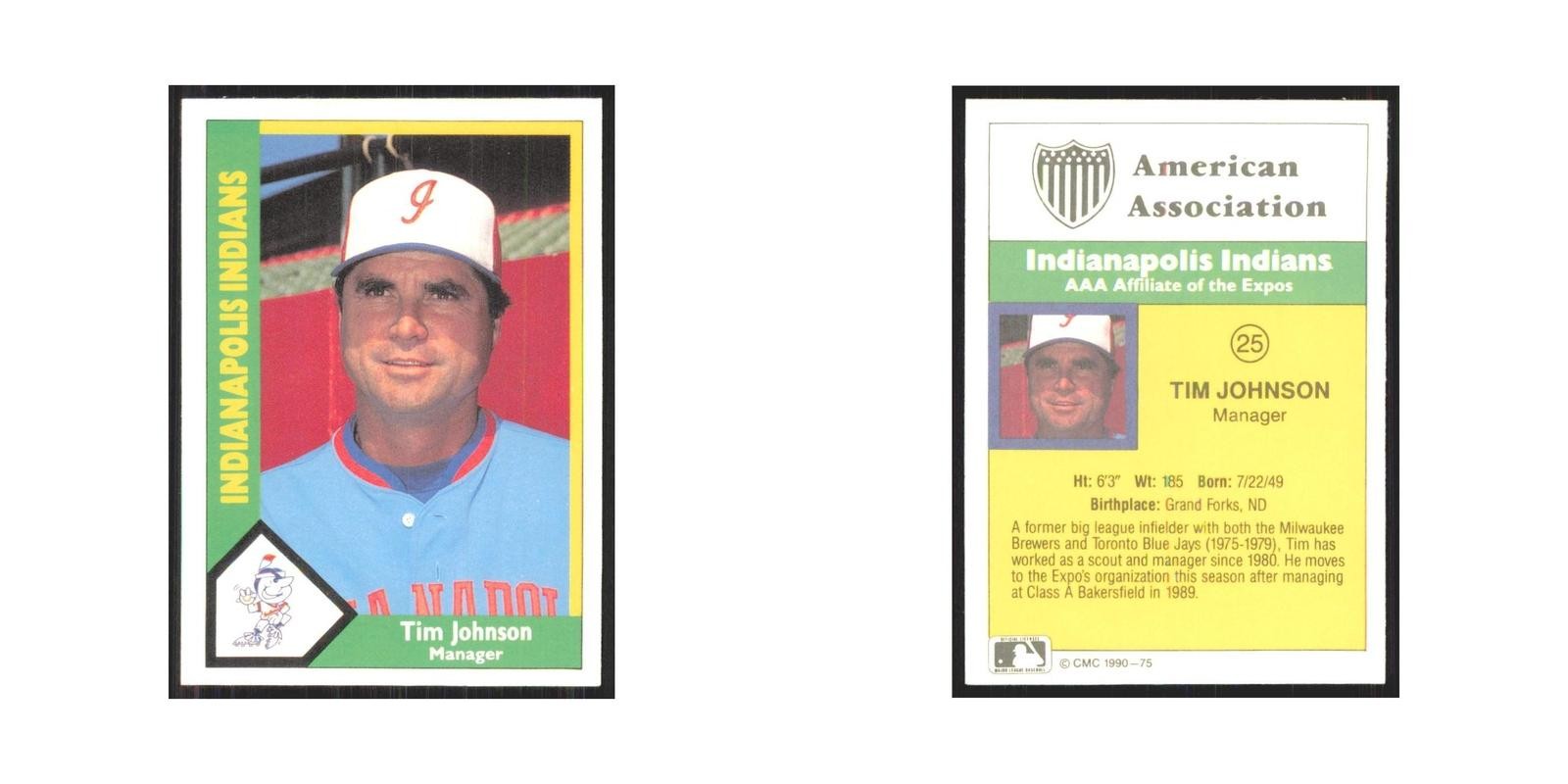 1990 CMC Minor League Tim Johnson Indianapolis Indians #75