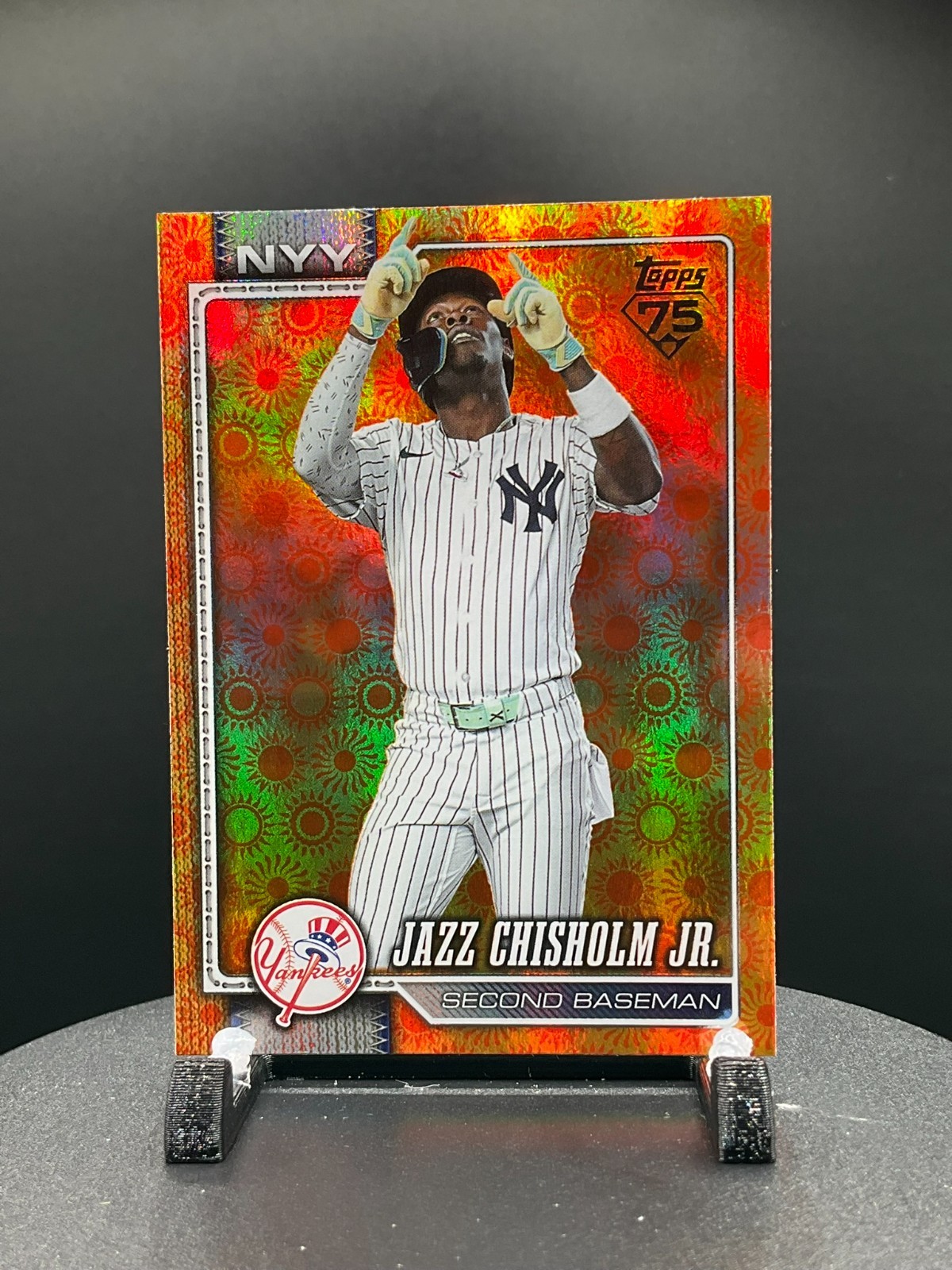 2026 Topps Series 2 Orange “SUN” Holo Foil Parallel #393 Jazz Chisholm Jr., New