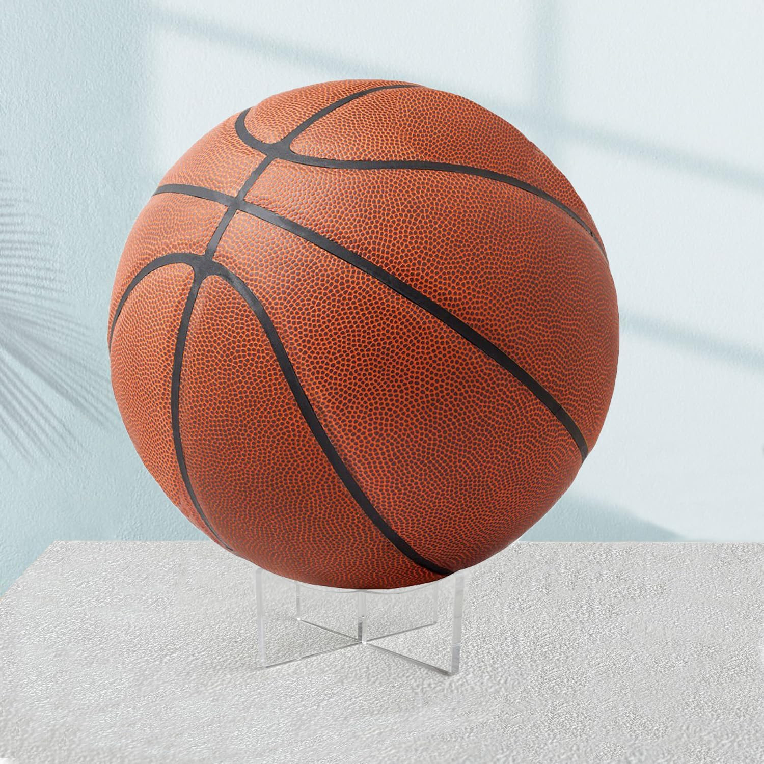 Basketball Stand, 3-Pack Acrylic Ball Stand for Display, Clear Storage Holder fo